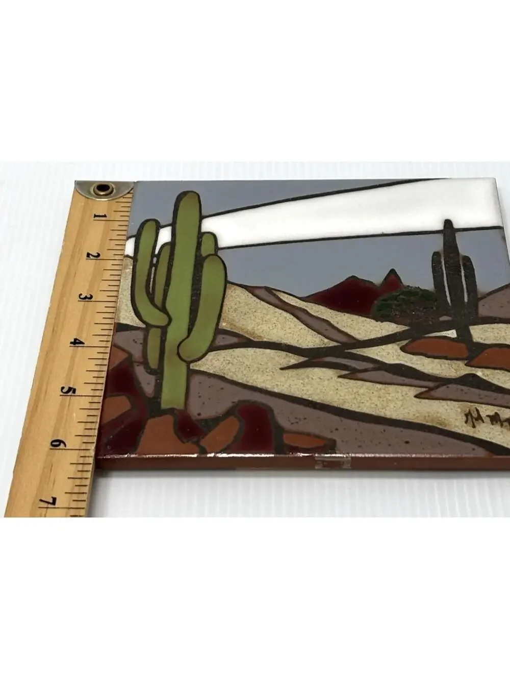 Santa Cruz Tileworks Hand Painted Tile Kitchen Trivet / Wall Decor Tucson AZ Art